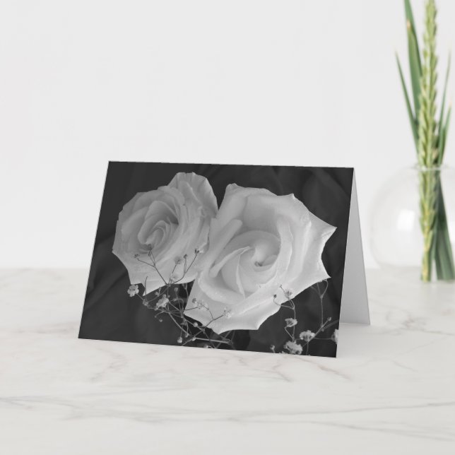 Cartão De Festividades Valentine's Day card - White Roses (Frente)