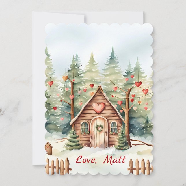 Cartão De Festividades Valentine's Day card with Bear and custom text (Frente)