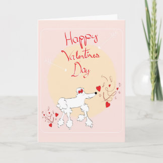 Cartão De Festividades Valentine's Day Card with cute poodle