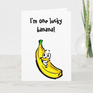 Cartão De Festividades Valentines Day Card with happy banana