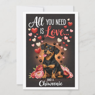 Cartão De Festividades Valentine's Day cute chiweenie dog Photo  