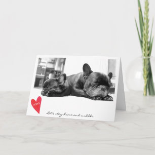 Cartão De Festividades Valentine's Day Cute French Bulldog Photo Cuddle