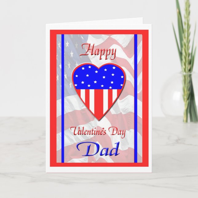 Cartão De Festividades Valentine's Day For Military Dad Card (Frente)