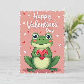 Cartão De Festividades Valentines Day Frog Flat Greeting Card