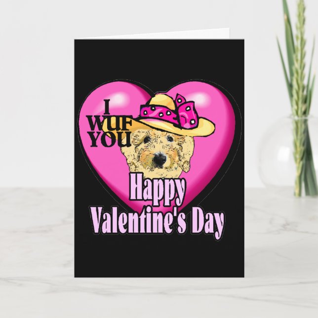 Cartão De Festividades Valentine's Day Goldendoodle (Frente)