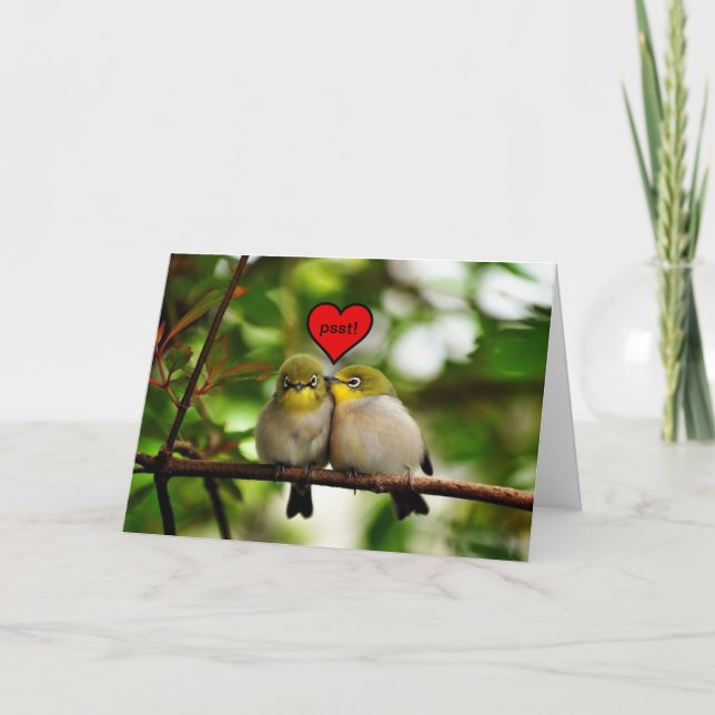 Cartão De Festividades Valentine's Day Greeting Card - Birds in a tree (Frente)