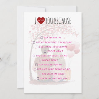 Cartão De Festividades Valentine's Day Greeting Card - I Love You Because