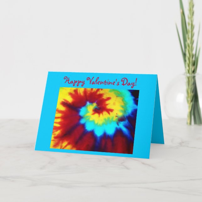 Cartão De Festividades Valentine's Day Greeting Card-Tie Dye Look (Frente)