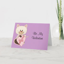 Cartão De Festividades Valentine's Day Kitty with Chocolates