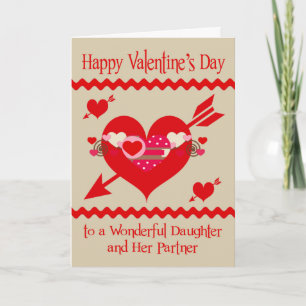 Cartão De Festividades Valentine's Day To Daughter And Her Partner
