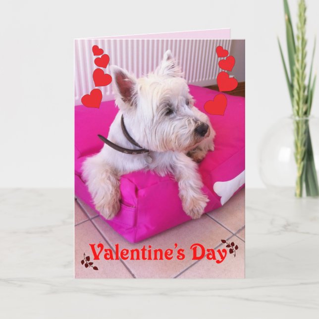 Cartão De Festividades Valentine's Day Westie Card (Frente)