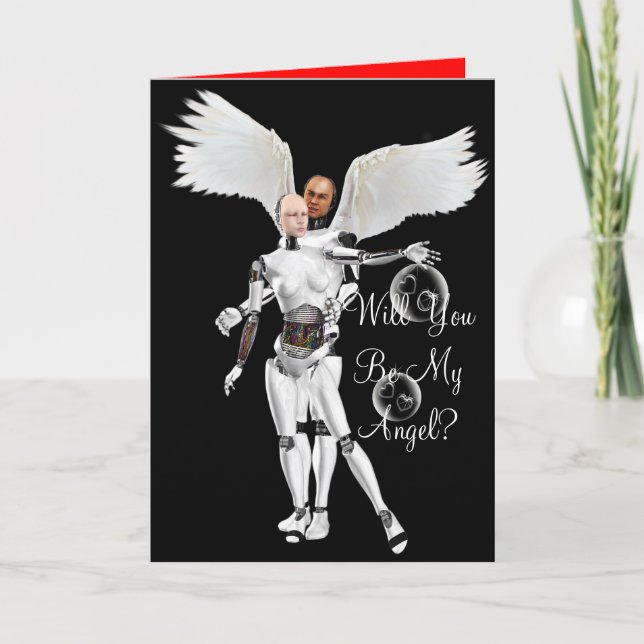 Cartão De Festividades Valentine's Day Will You Be My Angel? Card (Frente)