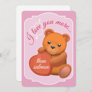 Cartão De Festividades Valentines Flat Card Cute Brown Bear