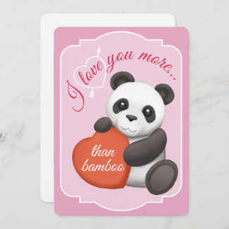 Cartão De Festividades Valentines Flat Card Cute Panda