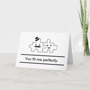 Cartão De Festividades Valentines He&She card: You fit me perfectly