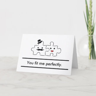 Cartão De Festividades Valentines He&She card: You fit me perfectly