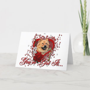 Cartão De Festividades Valentines - Key to My Heart - Chow Chow - Cinny