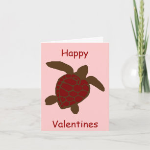 Cartão De Festividades Valentines sea turtle Note card
