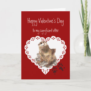 Cartão De Festividades Valentines Significant Otter Animal Humor