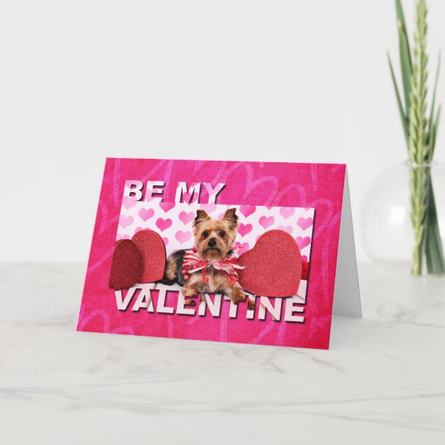 Cartão De Festividades Valentines - Yorkie - Pixie (Frente)