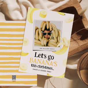 Cartão De Festividades Vamos ao Natal da Foto Divertida da Banana