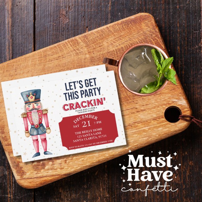 Cartão De Festividades Vamos de Noz-de-Natal Traga esta festa (Criador carregado)