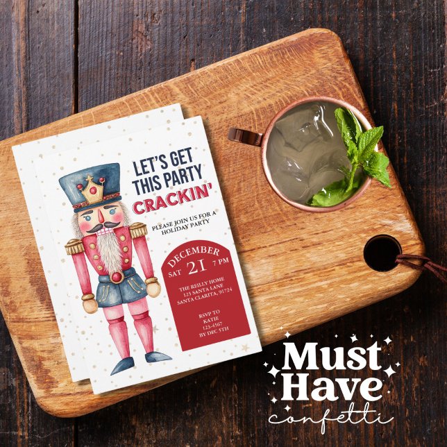 Cartão De Festividades Vamos de Noz-de-Natal Traga esta festa (Criador carregado)