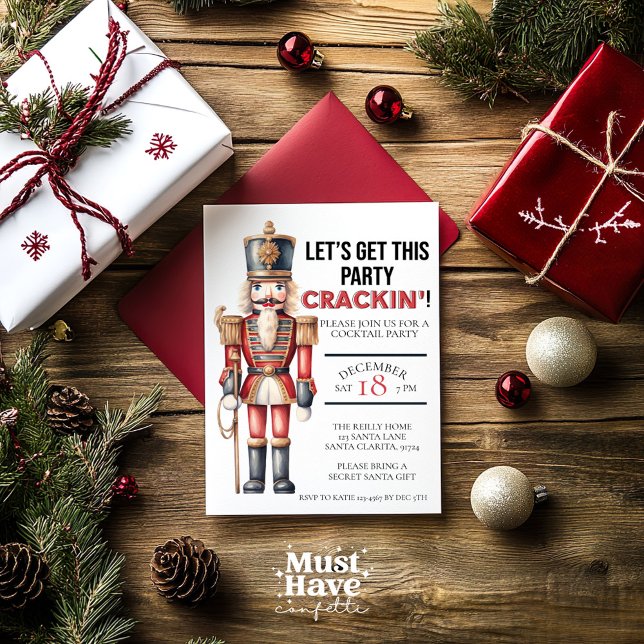 Cartão De Festividades Vamos de Noz-de-Natal Traga esta festa (Criador carregado)