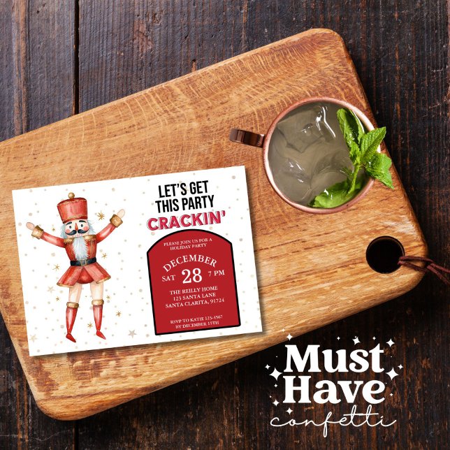 Cartão De Festividades Vamos de Noz-de-Natal Traga esta festa (Criador carregado)