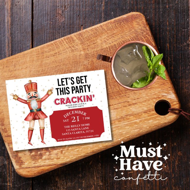 Cartão De Festividades Vamos de Noz-de-Natal Traga esta festa (Criador carregado)