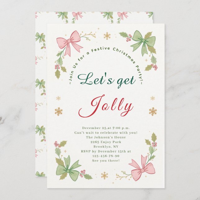 Cartão De Festividades Vamos Festa de Natal Whimsso Jolly (Frente/Verso)