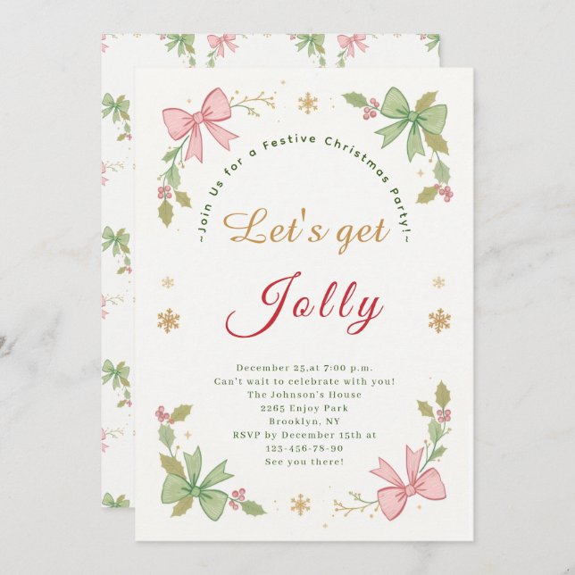 Cartão De Festividades Vamos Festa de Natal Whimsso Jolly (Frente/Verso)