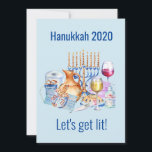 Cartão De Festividades Vamos Lit Wine Lover Hanukkah 2020<br><div class="desc">Esta design foi criada através da arte digital. Pode ser personalizada na área fornecida pela alteração da foto e/ou do texto. Ou pode ser personalizado escolhendo o clique para personalizar outra opção e excluir ou alterar a cor do plano de fundo, adicionar texto, alterar a cor ou o estilo do...</div>