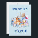Cartão De Festividades Vamos Lit Wine Lover Hanukkah 2020<br><div class="desc">Esta design foi criada através da arte digital. Pode ser personalizada na área fornecida pela alteração da foto e/ou do texto. Ou pode ser personalizado escolhendo o clique para personalizar outra opção e excluir ou alterar a cor do plano de fundo, adicionar texto, alterar a cor ou o estilo do...</div>