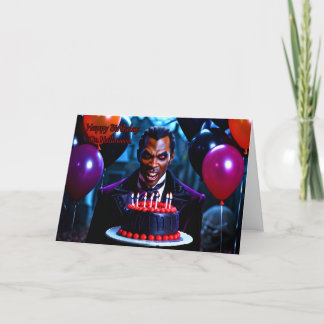 Cartão De Festividades Vampiro Gótico - Aniversário de Halloween