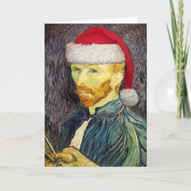 Cartão De Festividades Van Gogh Santa Greeting Card (Frente)