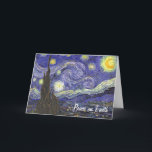 Cartão De Festividades Van Gogh Starry Night, Natais vintages<br><div class="desc">Fácil de personalizar o cartão de Natal, basta adicionar sua própria mensagem especial! Starry Night, de Vincent van Gogh, é uma pintura de paisagem urbana de paisagens de apos impressionismo de arte com vista para o Santo Remy, França do asilo de van Gogh. O céu noturno está balançando com nuvens...</div>
