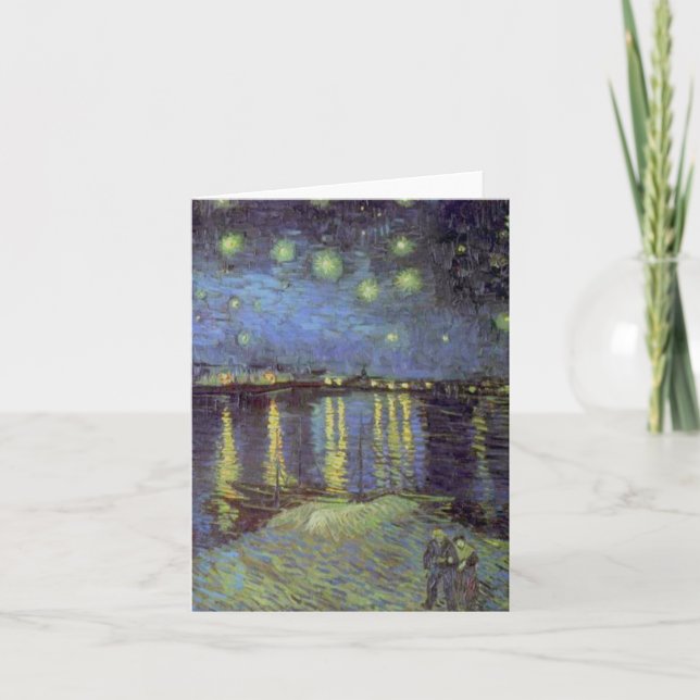 Cartão De Festividades Van Gogh Starry Night Over Rhone (Frente)