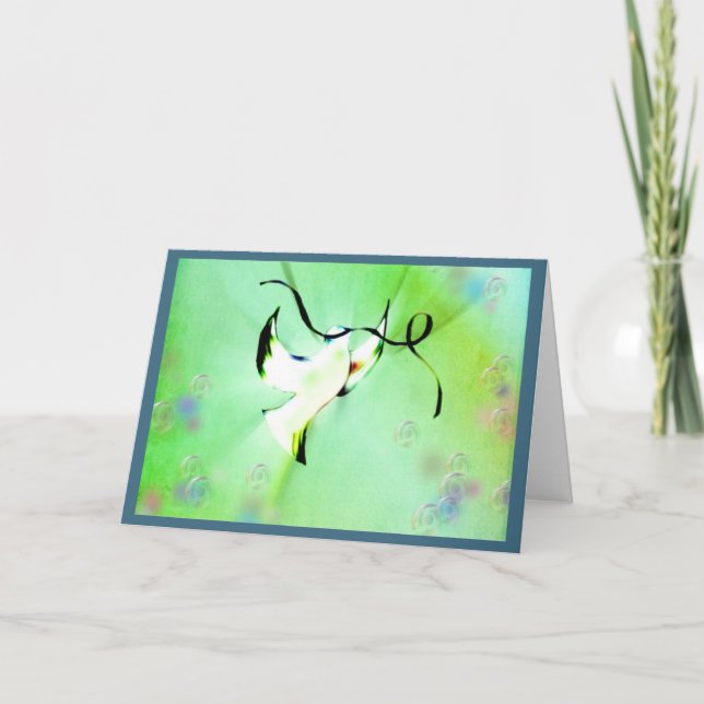 Cartão De Festividades Vara de paz segurando uma fita (Frente)