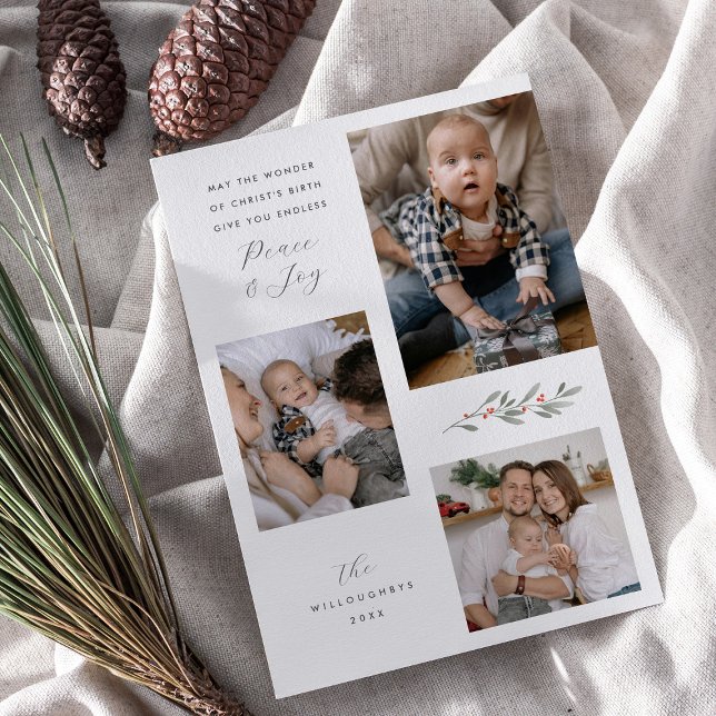 Cartão De Festividades Várias Fotografias de Natal Religioso Moderno (Criador carregado)