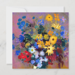 Cartão De Festividades Vaso Branco com Flores Odilon Redon