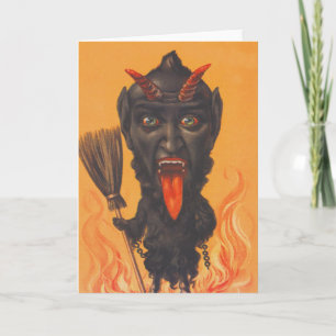 Cartão De Festividades Vassoura Correntes do Inferno do Krampus