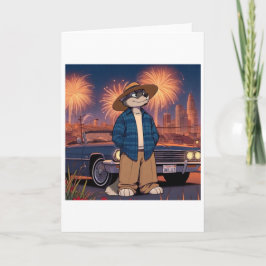 Cartão De Festividades Vato Lobo no dia 4 de julho