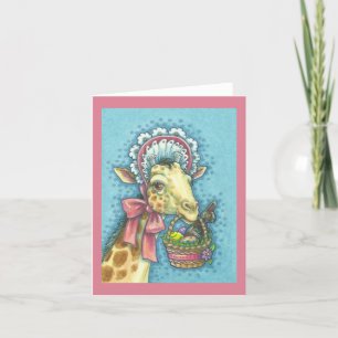 Cartão De Festividades VAZIO DA PLACA DE NOTA GIRAFFE BASKET páscoa