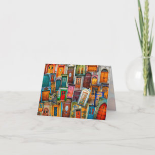 Cartão De Festividades Vazio de Arte de Porta Todas Ocasião Viagem Colori