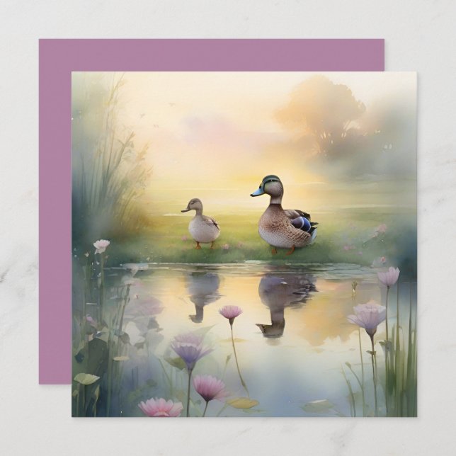 Cartão De Festividades Vazio de Reflexão de Pato de Caqueta (Frente/Verso)