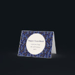 Cartão De Festividades Vazio Personalizado Botânico do Hanukkah Azul Mode<br><div class="desc">Este cartão de feriado hanukkah vazio dobrado apresenta um design boho-botânico moderno em azul marinho e amarelo e tem uma saudação personalizada editável.</div>