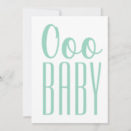 Cartão De Festividades Vazio Verde Ooo BABY: Menino ou Chá Saudação