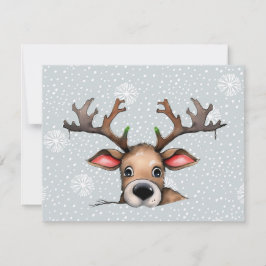 Cartão De Festividades Veado de Natal Peek-a-Boo