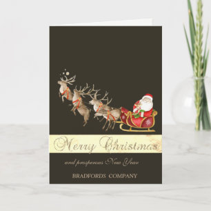 Cartão De Festividades Veados Elegantes O Santa Claus Sleight
